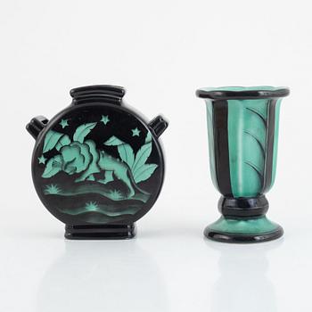 Ilse Claesson, two vases from the 'Serie V' series, Rörstrand, 1930's.