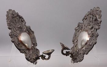 LAMPETTER, ett par, järn, rokokostil, 1900-tal.