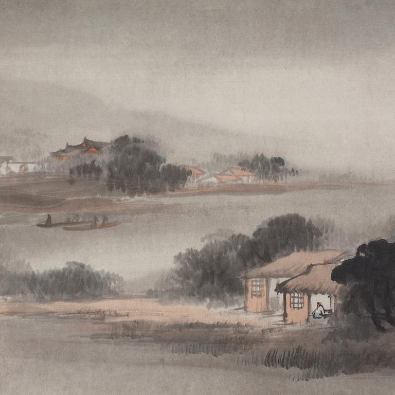 Wu Shixian (1865-1919), akvarell på papper.