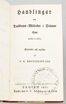 BOK, "Handlingar om Trulldoms-Wäsendet i Dalarne åren 1668-1673" utg av CG. Kröningssvärd, Falun 1821.