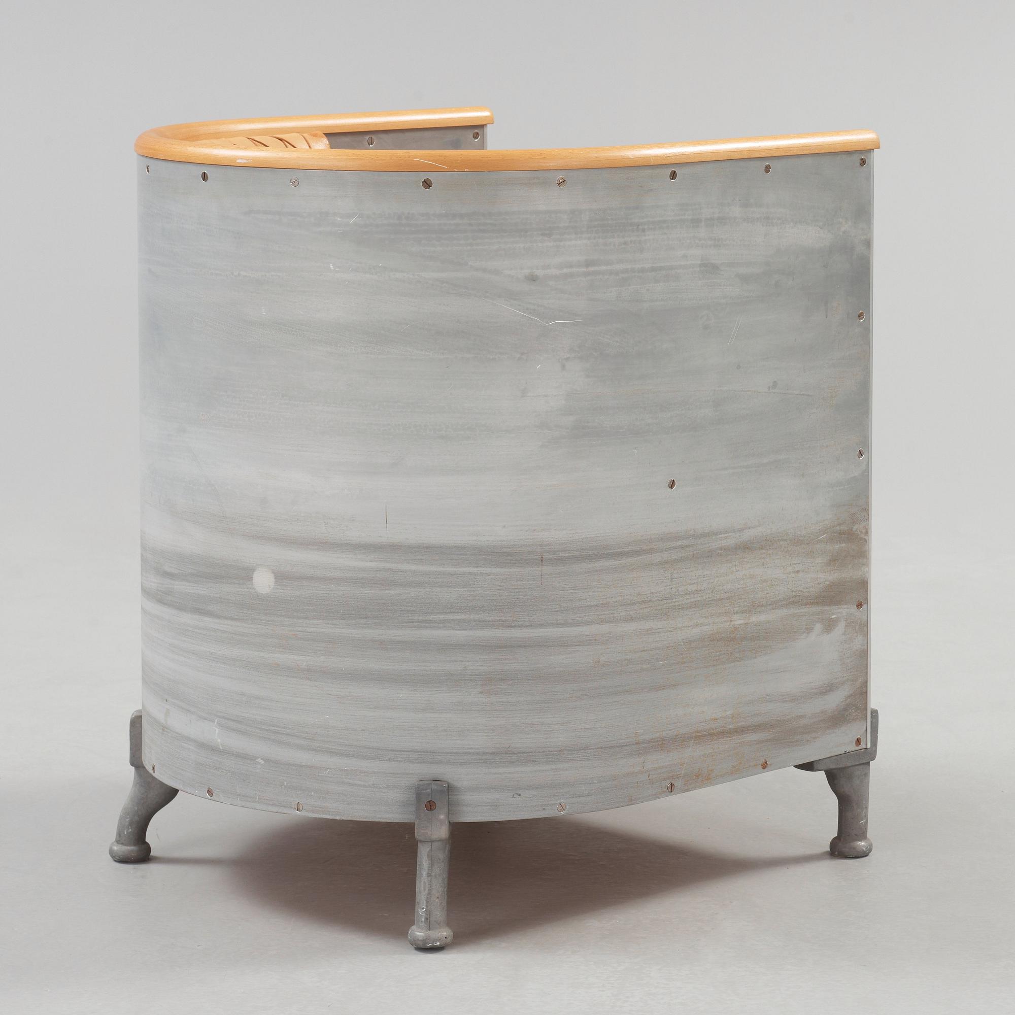 MATS THESELIUS, "Aluminiumfåtölj", Källemo, Värnamo ca 1990.