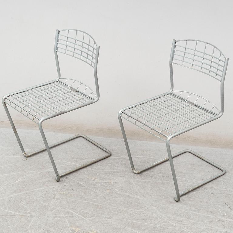 Five 'High-tech' hot galvanized garden furnitures, from Grythyttan. Designed by Nisse Strinning, designed 1984.