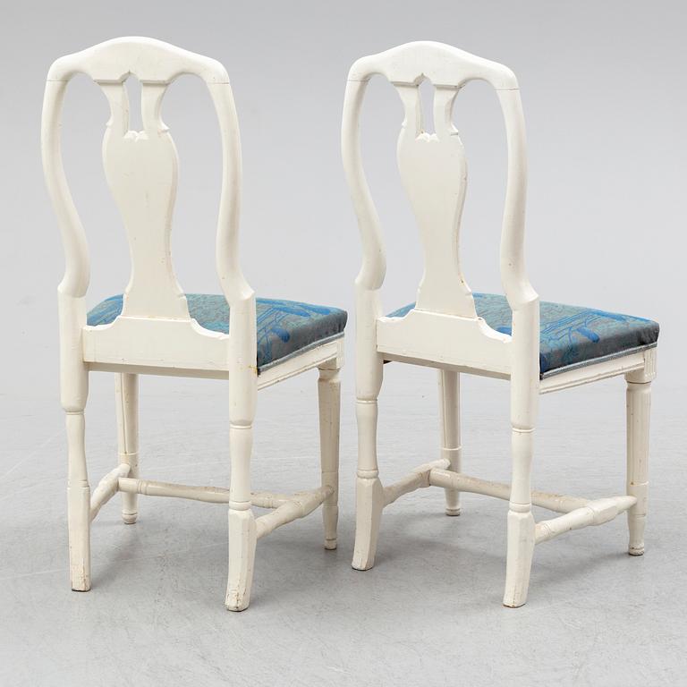 Four circa 1800 painted chairs.