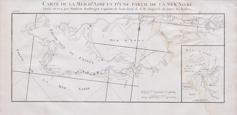 KARTA, KRIM. Carte de la Mer d´Azof et d´une partie de la Mer Noire...