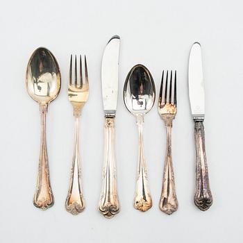 Cutlery set in silver, 89 pieces, Cohr Denmark, mid-20th century.