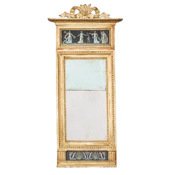 SPEGEL, sengustaviansk, signerad G. Lindberg och märkt  med Stockholms hallstämpel 180?.