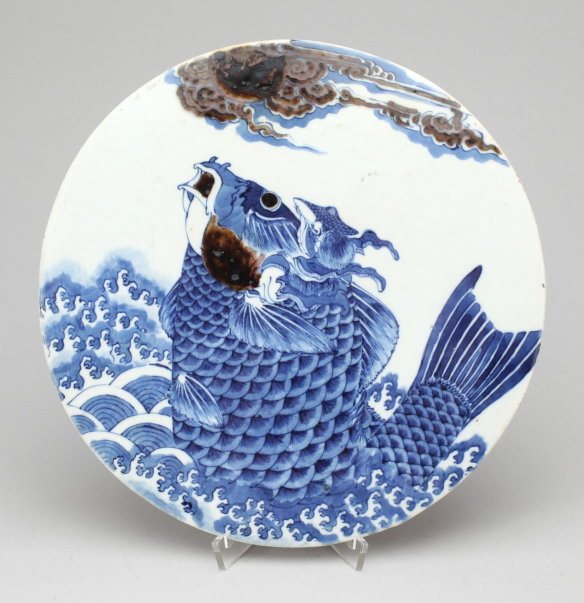 PLAKETT, porslin. Japan, Meiji (1868-1912).