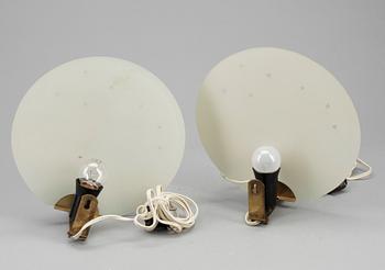 LAMPETTER, ett par, mässing och glas, art deco, 1900-talets andra kvartal.