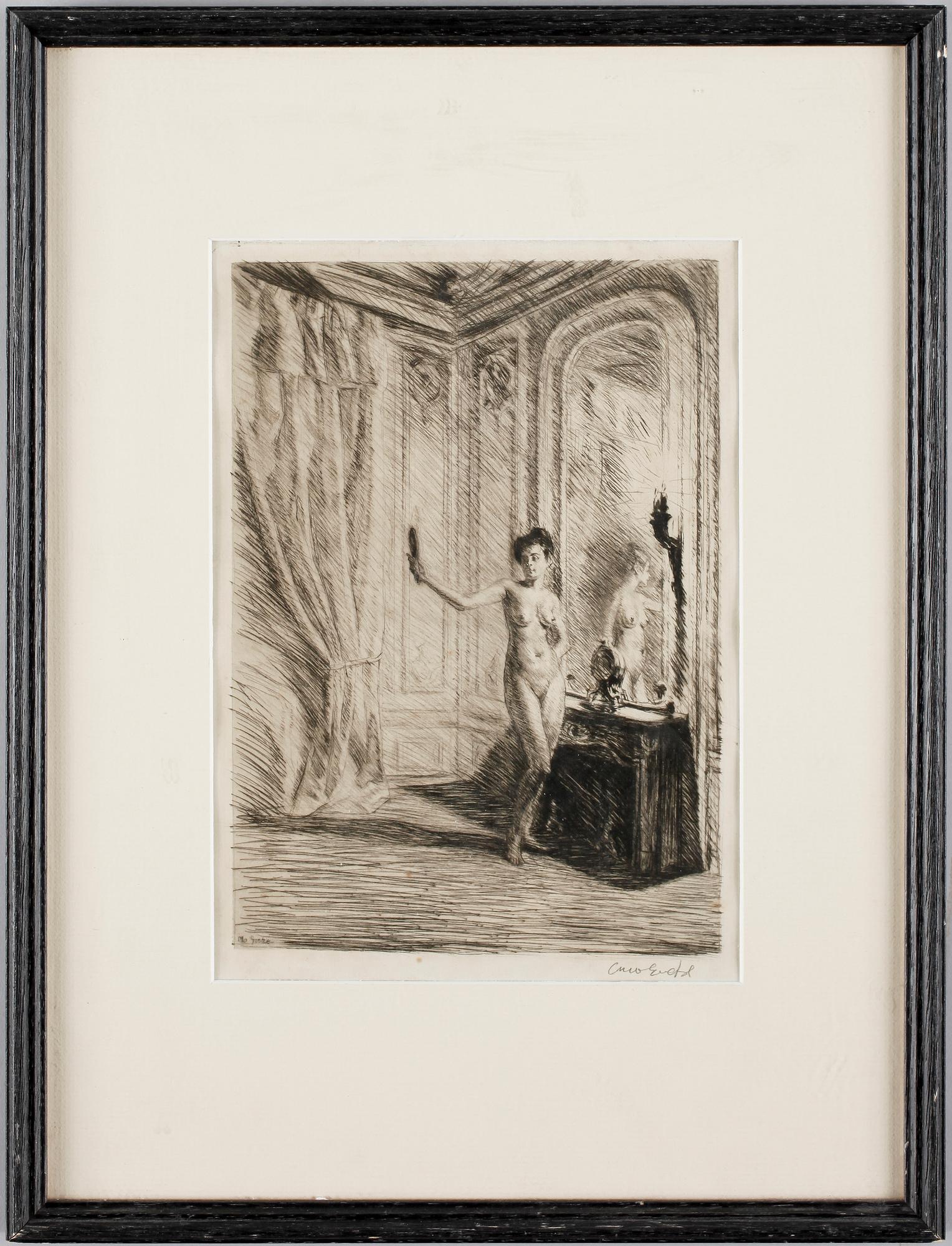 OTTO GOETZE, etsning, sign samt sign i plåten.