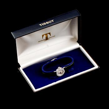ARMBANDSUR, Tissot, 18 k vitguld, briljantslipade diamanter.