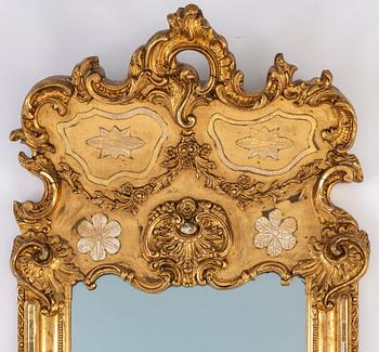 A late 19th century mirror and console table.