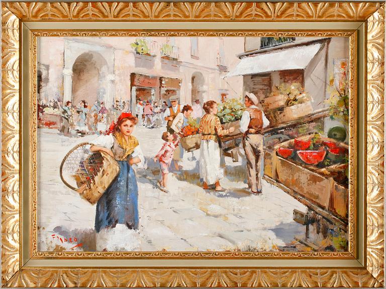 OKÄND KONSTNÄR, olja på duk, signerad Franco.