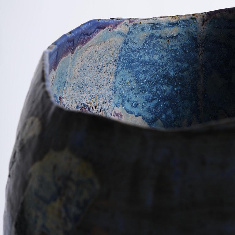 Eva Bengtsson, a stoneware floor vase, own studio, Frillesås, around the year 2000.