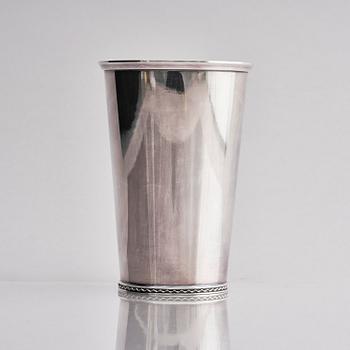 A sterling silver beaker, mark of Tore Eldh, Ceson, Gothenburg, Sweden 1972.