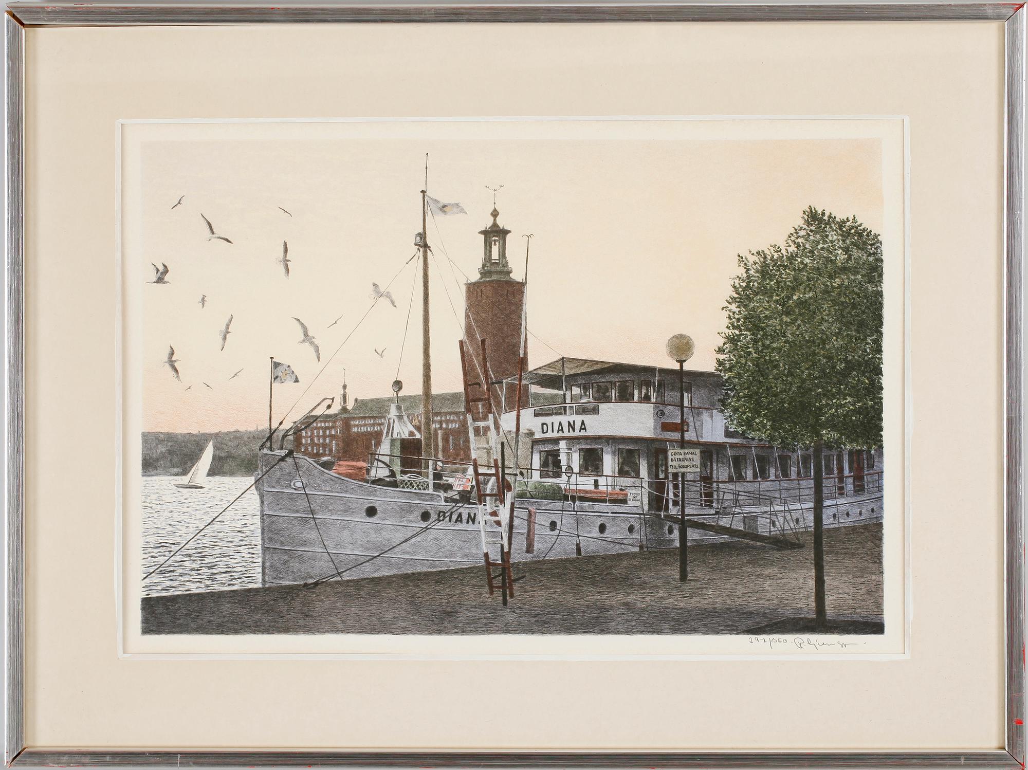 REINHOLD LJUNGGREN, färglitografi, sign, numr 297/360.