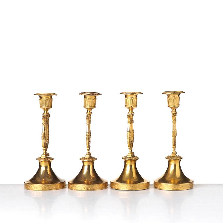 Four Russian Empire candlesticks, beginning of the 19th century.