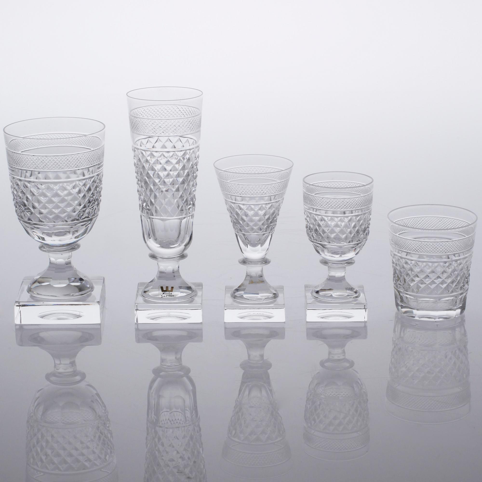 GLASSERVIS, 78 delar, "Kent", Elis Bergh, Kosta Boda, 1900-talets mitt.