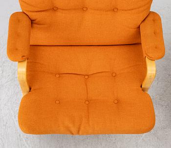 Bruno Mathsson, an 'Ingrid' armchair with ottoman, Dux.