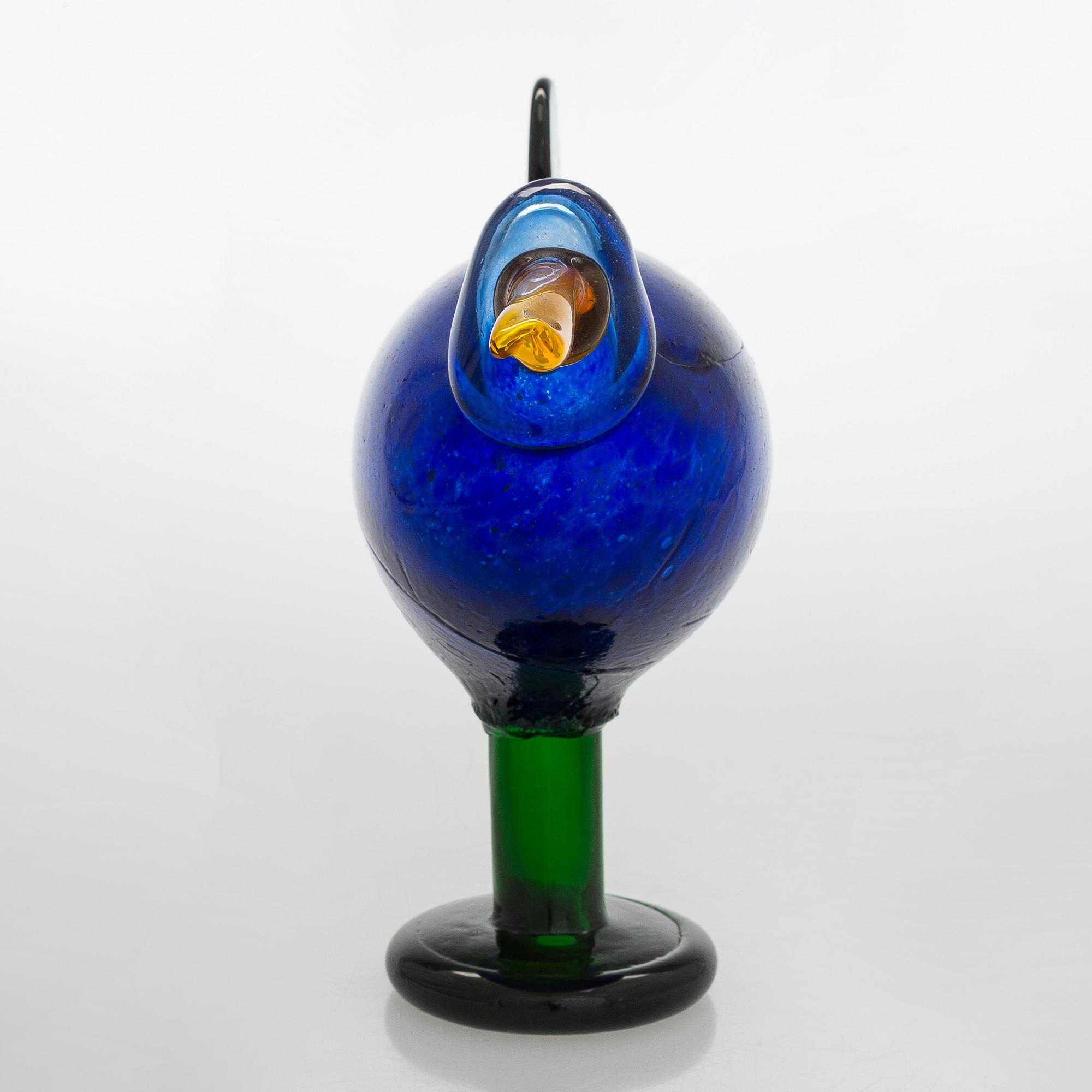 Oiva Toikka, Glass bird, "Kiikkuri" signed Oiva Toikka Nuutajärvi Notsjö.