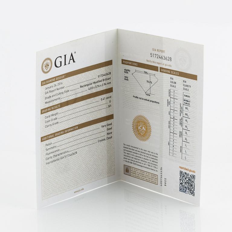 Ring med diamanter, med GIA dossier.