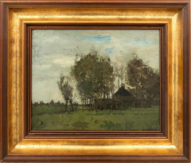 Edvard van der Meer, Forest Glade with House.