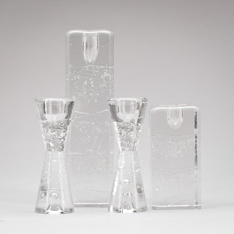 LJUSSTAKAR, 4 st, glas, "Arkipelago", Iittala.