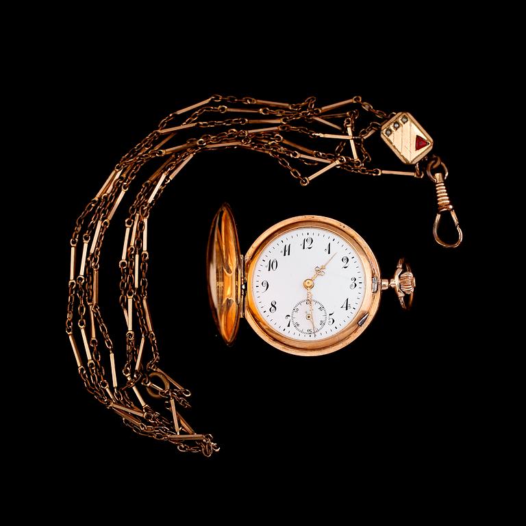 FICKUR, 14 k guld, savonett, 1900-talets första hälft.
