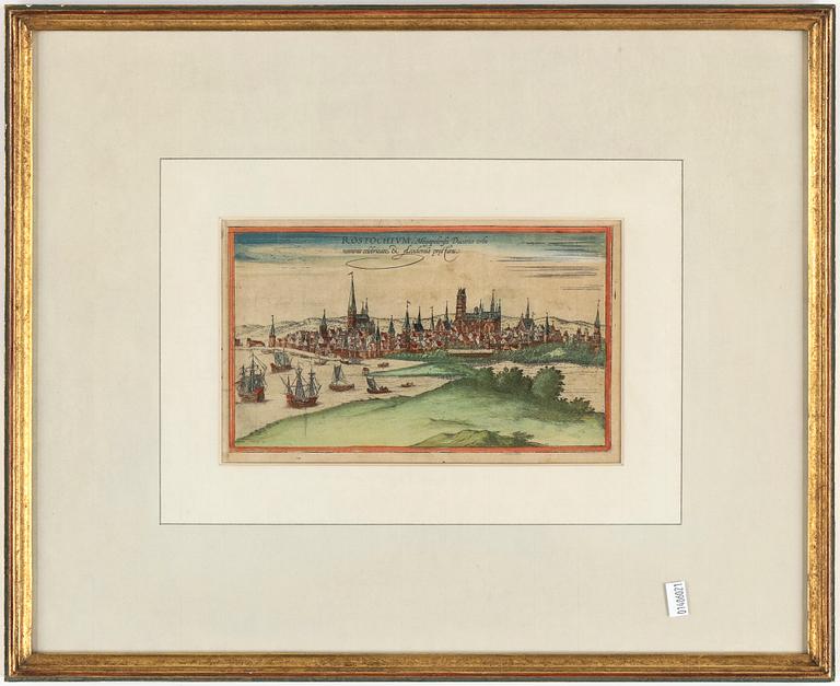 KARTA, kopparstick, "Rostochivm", 16/1700-tal.