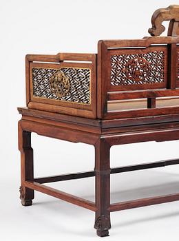 Dagbädd, hardwood. Qingdynastin, 1800-tal.