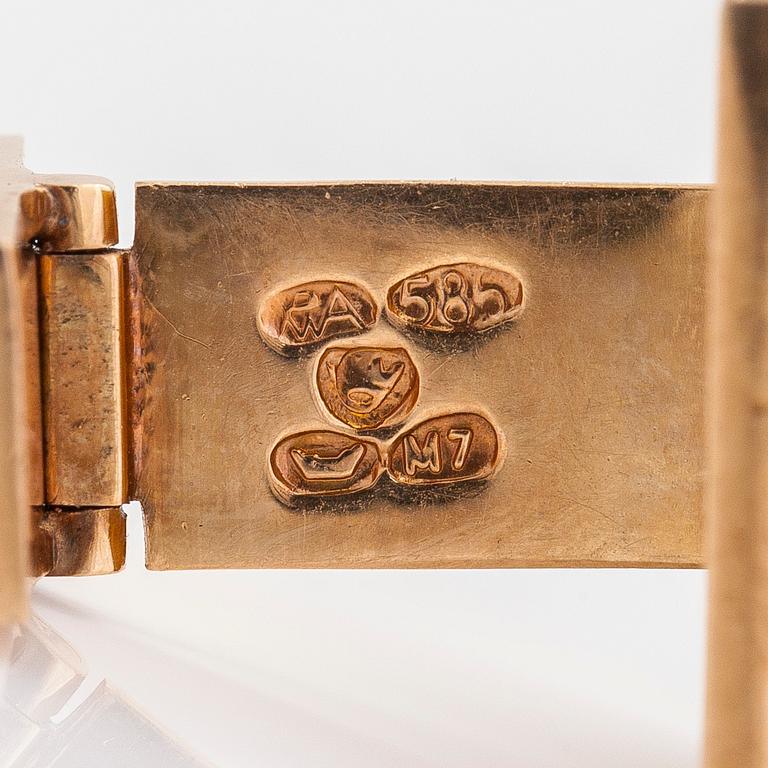 Björn Weckström, a pair of 14K gold 'Square' cufflinks, Lapponia 1965.