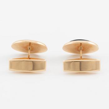 Cufflinks, a pair, 14K gold with labradorite, Saurum.