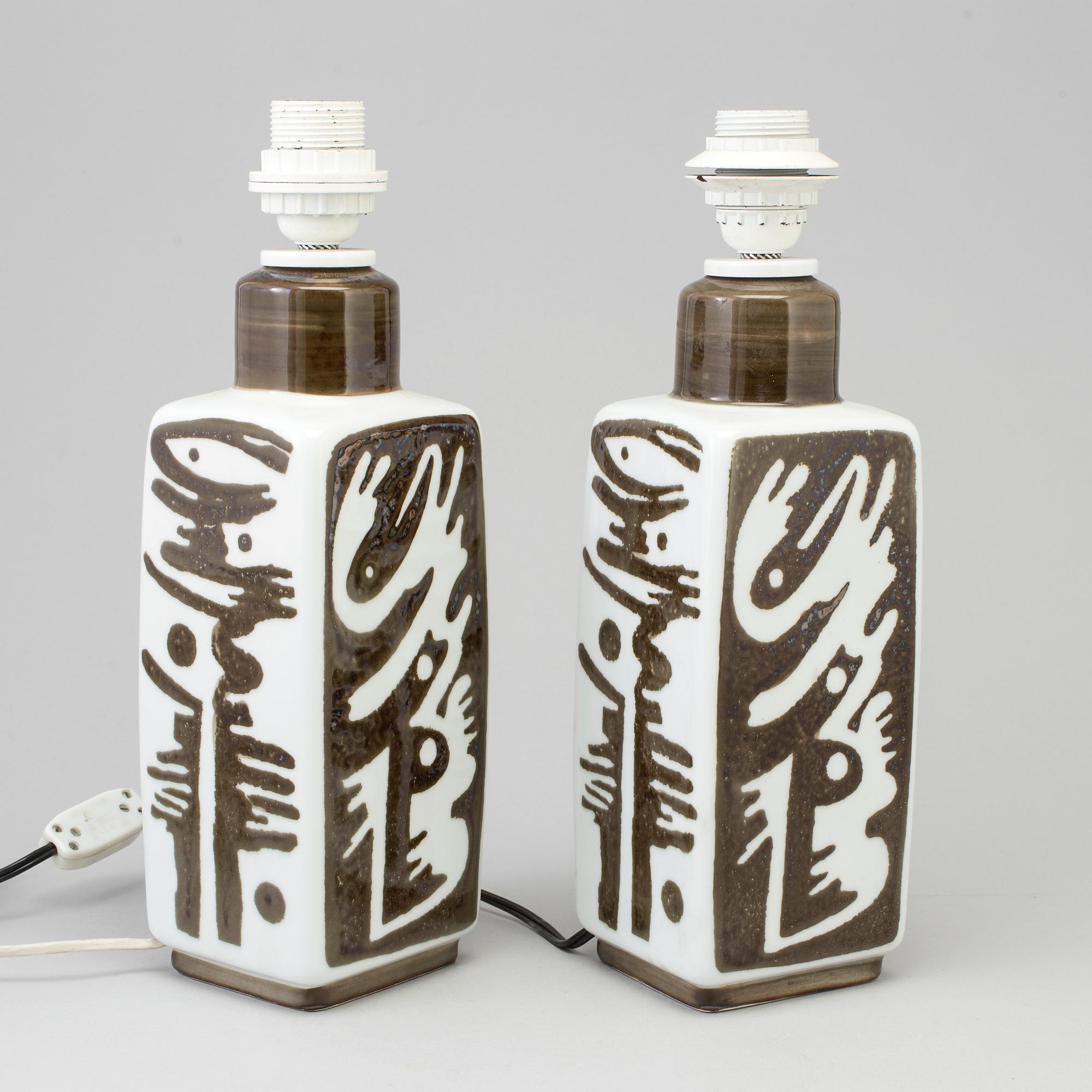 CARL-HARRY STÅLHANE, bordslampor, ett par, keramik, "Orient", Rörstrand.