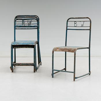 STOLAR, 4 st, industrimodell, märkta B W, 1900-talets andra hälft.