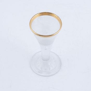 A presumably German engraved and gilt rococo glass, mid 18th century.