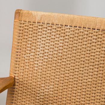 Hans J. Wegner, Armchairs, a pair, "CH25", Carl Hansen & Son, Denmark, 1960s.