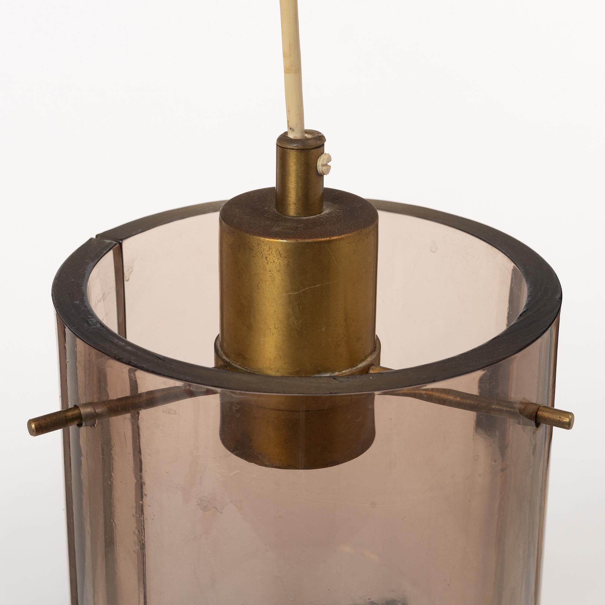 Hans Bergström, tillskriven. Taklampor, ett par, "Topas 12", Philips, 1960-tal.