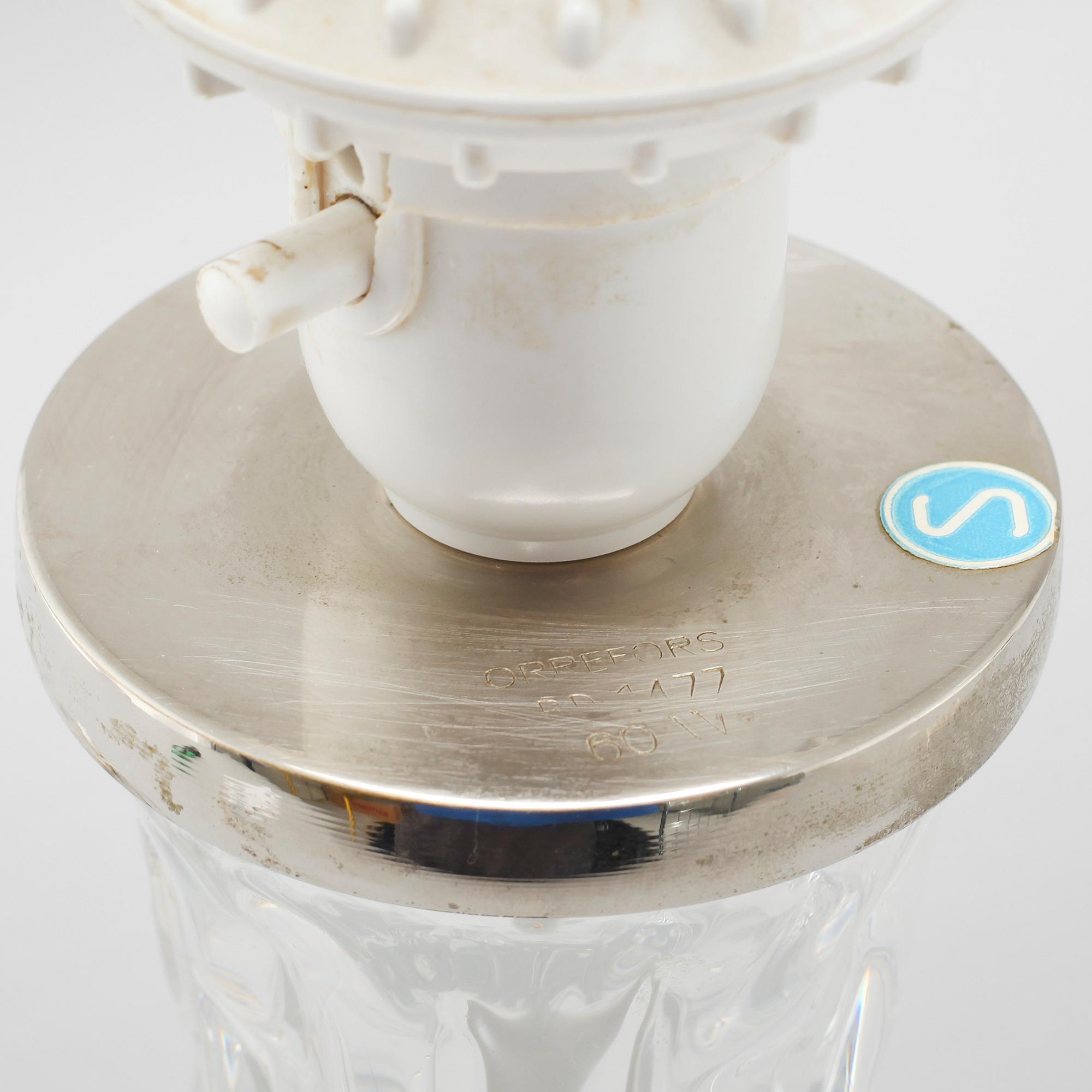 A pair of table lamps by Carl Fagerlund for Orrefors, third quarter of the 20th century.