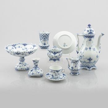 A 30-piece porcelain "Blue fluted", half and full lace coffee service, Royal Copenhagen, Denmark.