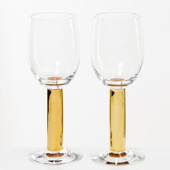 Gunnar Cyrén, 11 wine glasses, "Nobel", Orrefors, Sweden.