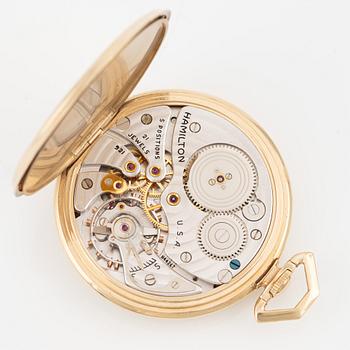 Hamilton, pocket watch, 14K gold, 45 mm.