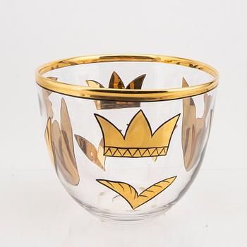Ulrica Hydman-Vallien, a signed Kosta Boda glass bowl.