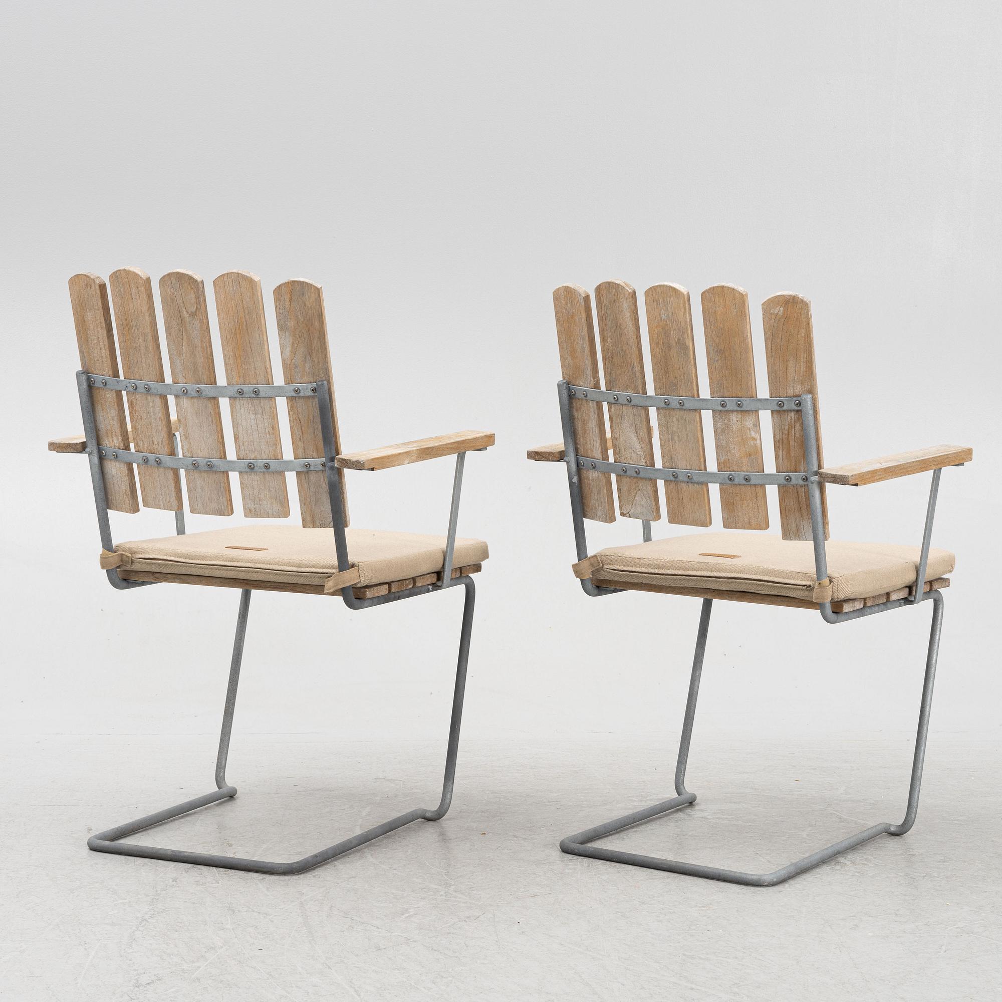 Arthur Lindquist, matbord och karmstolar, 8 st, modell A2, Grythyttans stålmöbler, 2000-tal.