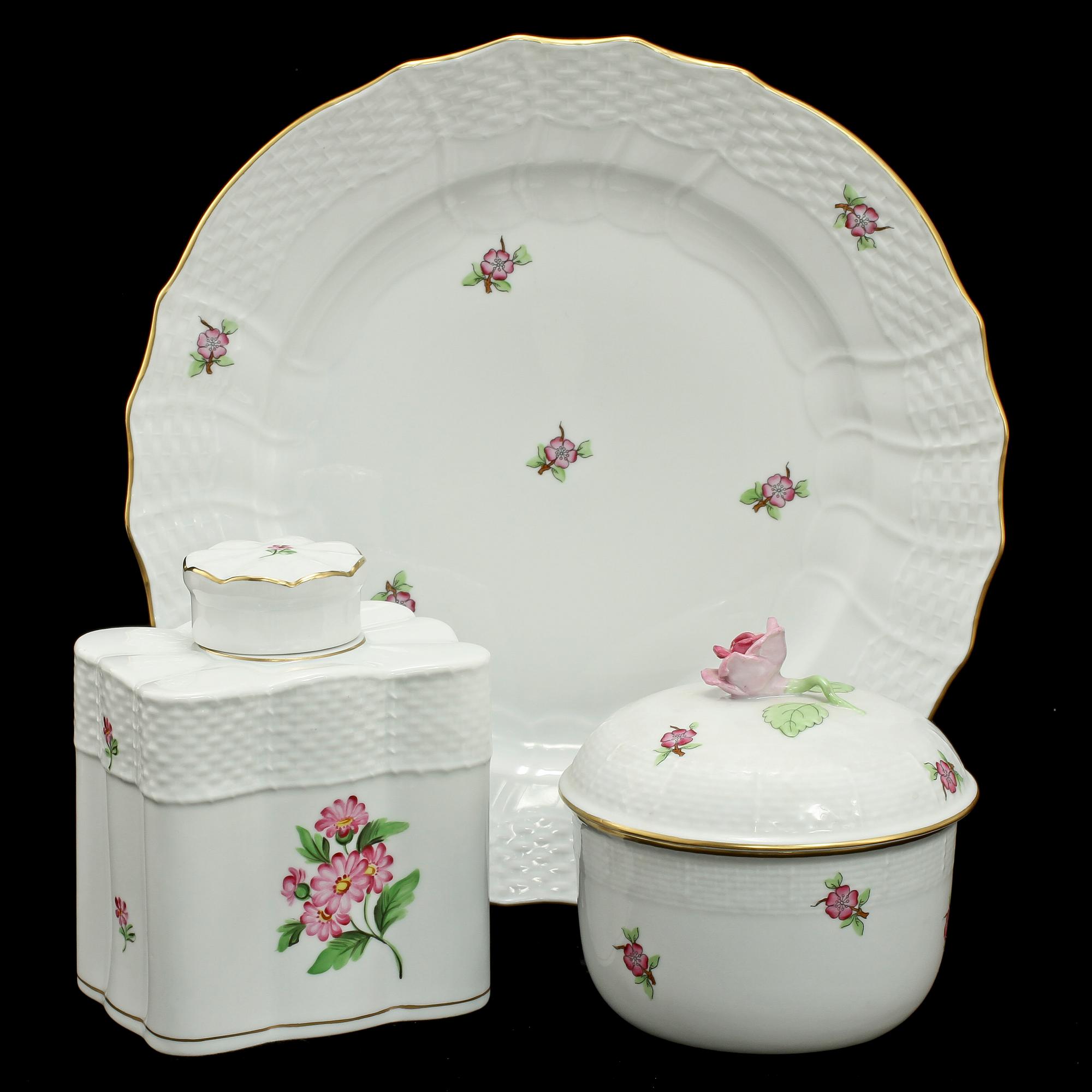 SERVISDELAR, 42 st, porslin, Herend, Ungern, 1900-tal.