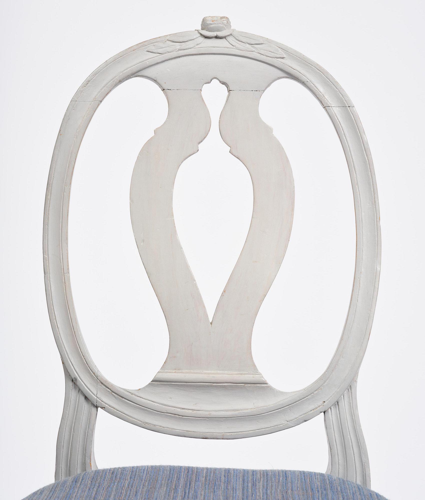 A set of five Gustavian chairs by J. E. Höglander (master in Stockholm 1777-1813).