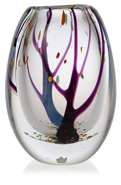 A Vicke Lindstrand 'Autumn' glass vase by Kosta 1950's-60's.