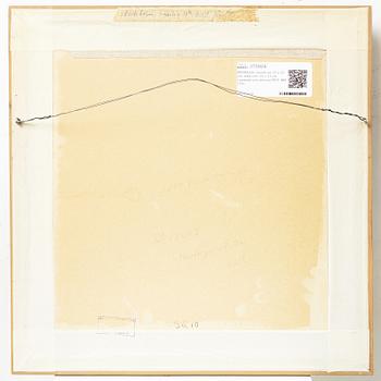 SAMPLER, embroidered, 33 x 32 cm, with the frame 44 x 43 cm, signed and dated MCF IBM 1775.