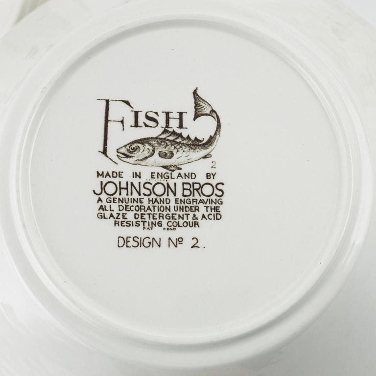 A 15-piece cream wear fish service, 'Fish', Johnson Bros, England.