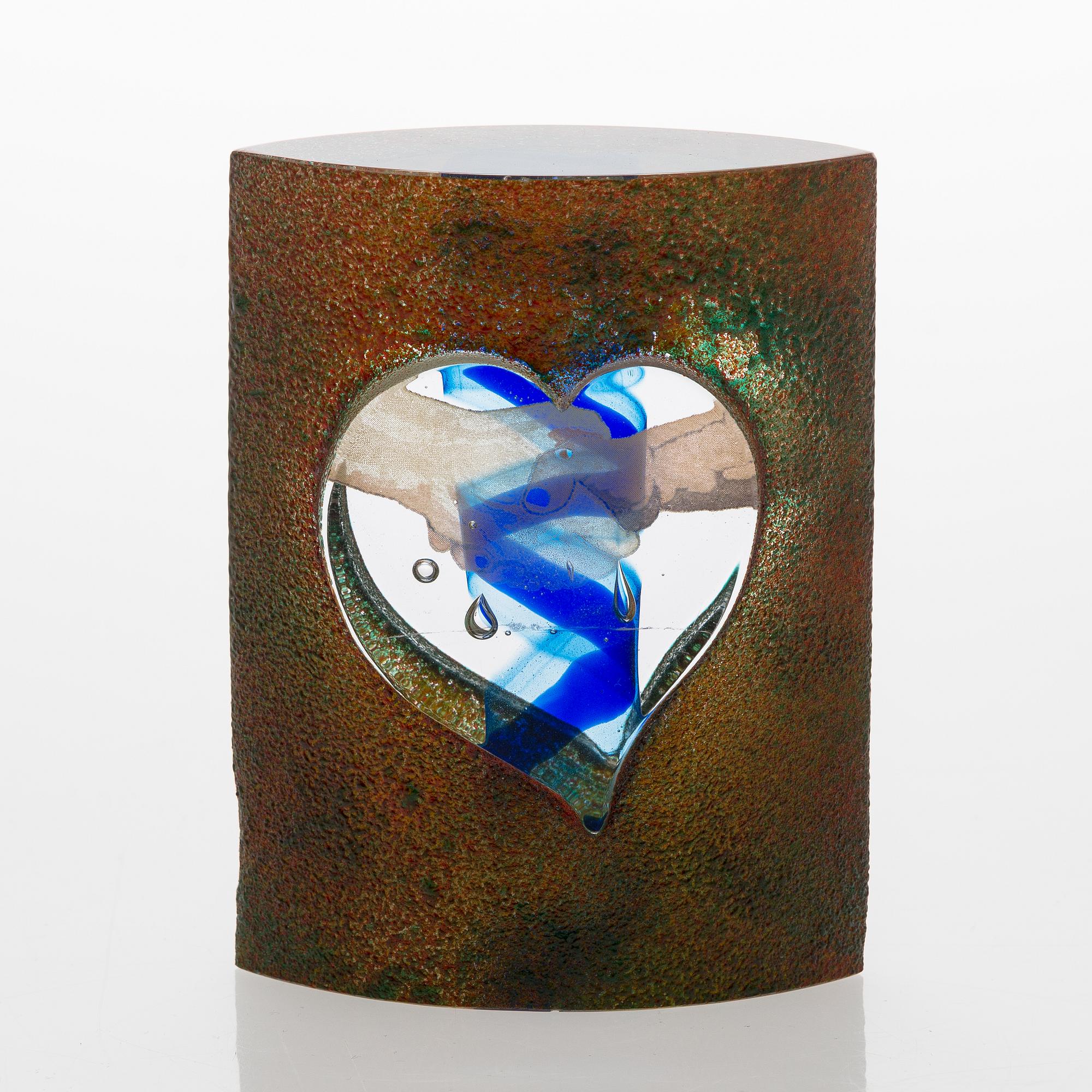 Kjell Engman, two art glass sculptures, signed Kosta Boda K Engman , numbered.