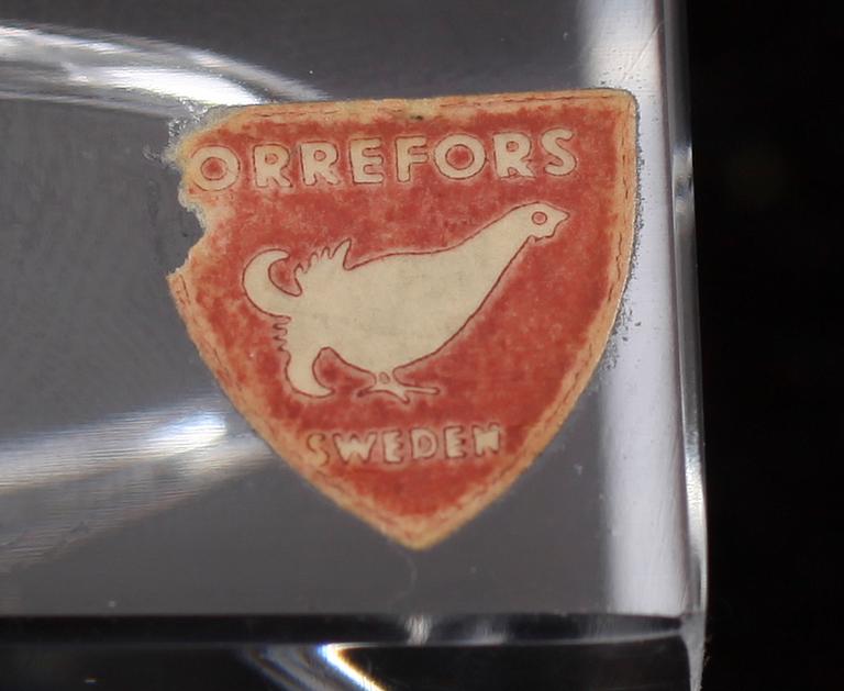 SKULPTURER, 3 st, glas, Orrefors, signerade, 1900-talets andra hälft.