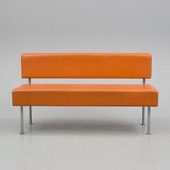 A three part leather upholstered 'Longo' sofa from Klaessons Möbler, Fjugesta.